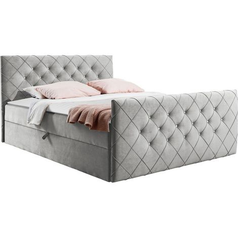 Lit boxspring Carmen, Amor Velvet 4318, Double, Continental, 140x200, Tissu, Disponible, 144x213x103cm
