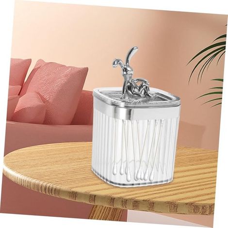 Contenitore per bastoncini di cotone, organizer da toilette, porta bastoncini di cotone, custodia per bastoncini di cotone, porta cosmetici, porta dischetti di cotone, custodia per bastoncini di coton (1/5)
