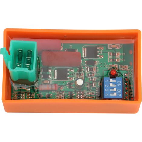 Allumeur CDI AC 4 broches adapté aux motos/quads/scooters de 50 à 125 cm³, module d'allumage universel réglable pour une amélioration des performances. (1/5)