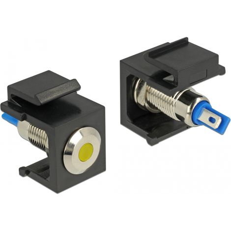 Delock LED Keystone amarillo de 6 V plano, negro