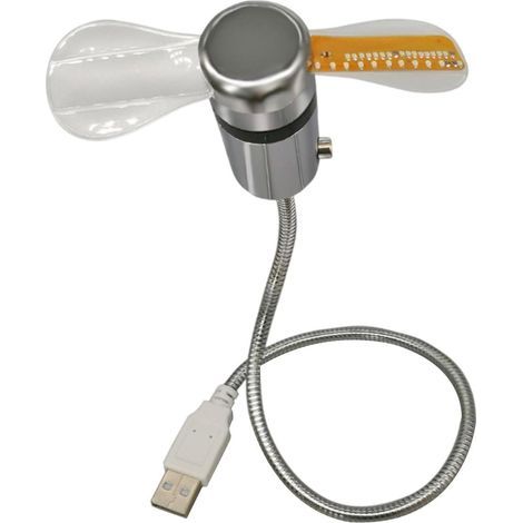 Schwanenhalsventilator, multifunktionaler LED-Uhrventilator mit Temperaturanzeige für das Büro im Sommer (1/5)