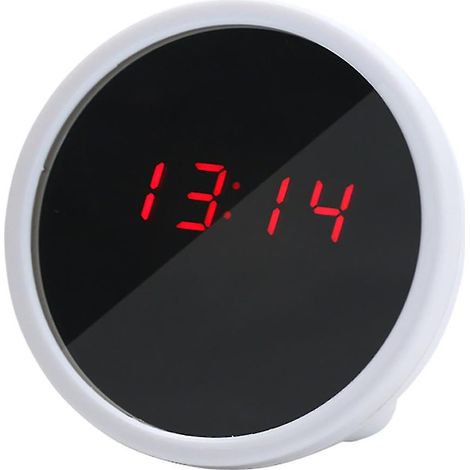 Mini réveil numérique de bureau avec affichage LED, finition miroir, réveil électronique silencieux (1/4)