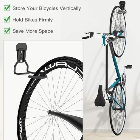 2 Crochets De Plafond Pour Vélo – Avec Chaînes, Super Pratiques Pour Ranger Ou Bricoler Ton Biclou