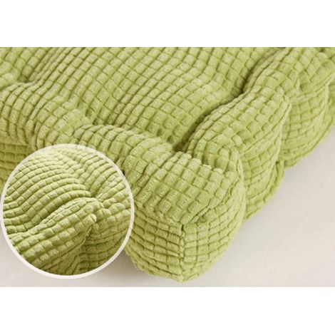 Cojín de exterior - Cojín para silla - 45x45 cm - Alfombra de suelo gruesa - Cojín de exterior para bancos y sillas de jardín - Redondo - Verde (1/4)