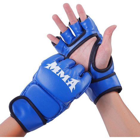 Gants de boxe mi-doigts adultes et enfants, combat Sanda UFC, Muay Thai, entraînement de lutte, MMA