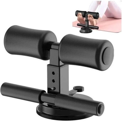 Sit-up Bar Aid-Accessoires,Barre abdominale portable à ventouse pour,Support de Cheville rembourré réglable Équipement dentraînement Sit-up pour équipement de Voyage de Fitness à Domicile (Black (1/5)