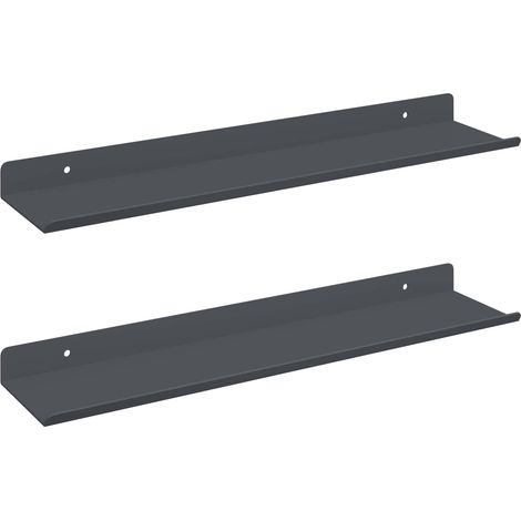 Estante flotante 2 pcs Antracita 40 x 8,5 x 2,5 cm Acero vidaXL