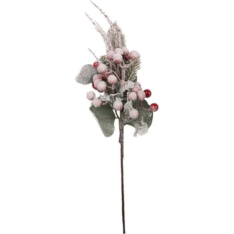 Branche Décorative de Noël en Plastique Vert pour Vase et Mur 10 x 8 x 40 cm - PANGIVO