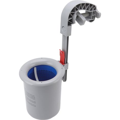 Écumoire de surface de piscine en plastique gris, fixation murale, filtre et collecteur de débris automatiques pour piscine (1/5)