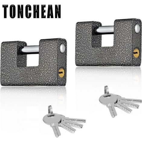80-mm-Vorhängeschloss mit Schlüssel, extrem robustes Außenvorhängeschloss mit 8 Schlüsseln (2er-Pack), großes einteiliges Vorhängeschloss aus gehärtetem Stahl mit 12 mm dickem Bügel, schützt Garagento (1/5)