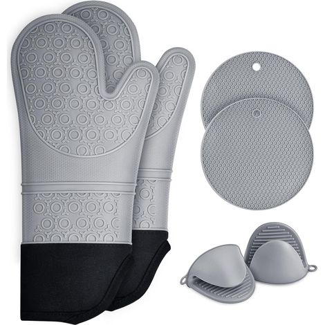 Maniques Cuisine, Gant Four Anti Chaleur Lot de 6 Résistant, À la Chaleur Jusqu'À 230°C (1/5)