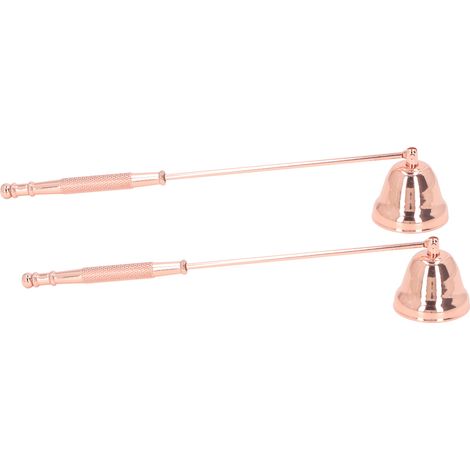 2-teiliger Kerzenlöscher, langer Griff, glockenförmig, Metall, Roségold, Dochtlöscher (1/5)