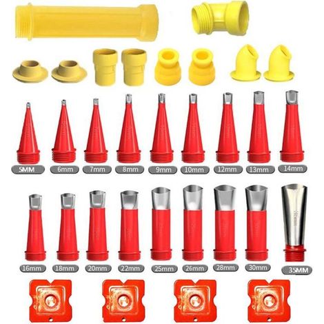 Calfeutrage Buse Applicateur Réutilisable, Trousse à outils universelle de buse en caoutchouc intégrée, Kit D'outils De Buse En Caoutchouc (32PCS) (1/5)