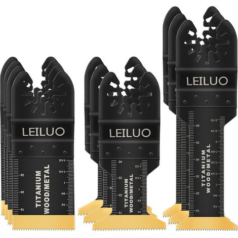 Confezione da 10 - Lama oscillante - Titanio - Taglio legno e chiodi - Compatibile con DeWalt, Makita e Ryobi - Per ristrutturazioni domestiche - Argento - 35 mm 44 mm (1/5)