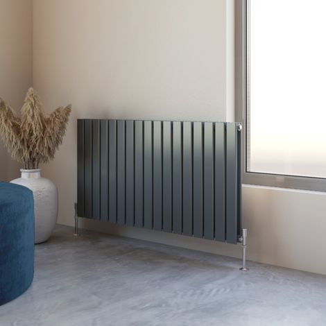 Acezanble 600x1156mm Double Anthracite Horizontal Flat Panel Central Heating Designer Radiator