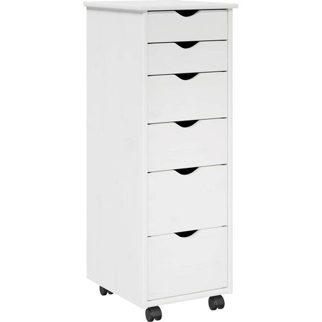 Gabinete rodante 34 x 39 x 93,5 cm Madera de Pino Macizo vidaXL