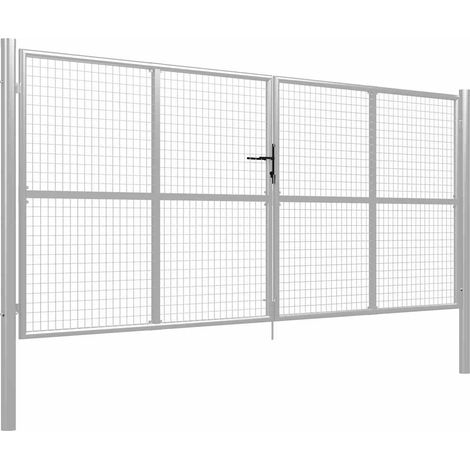 Maison Exclusive - Puerta de jardín de acero galvanizado 400 x 15 (1/5)