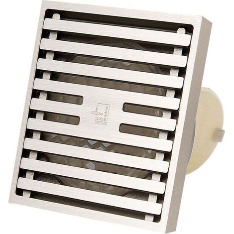 Scarico a pavimento antiodore, in acciaio inox con filtro, per bagno e giardino - 10x10 cm -Crezuo