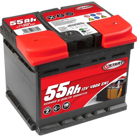 Batteria Auto 55AH 12V 480A polo positivo destro Cassetta L1 (1/5)