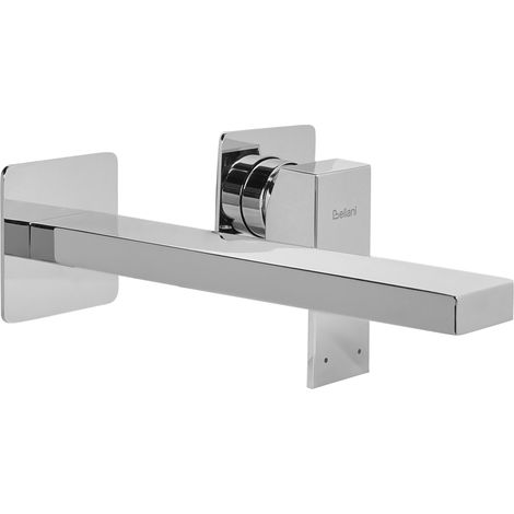 Grifo monomando de latón empotrado para lavabo en pared plateado Antofagasta