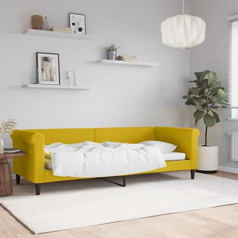 Lit de repos sans matelas jaune 80x200 cm velours (1/5)