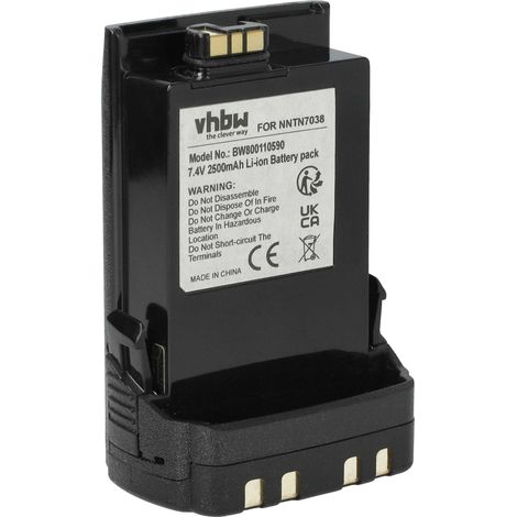 vhbw 1x Battery compatible with Motorola SRX2200 Radio, Walkie-Talkie (2500 mAh, 7.4 V, Li-Ion)