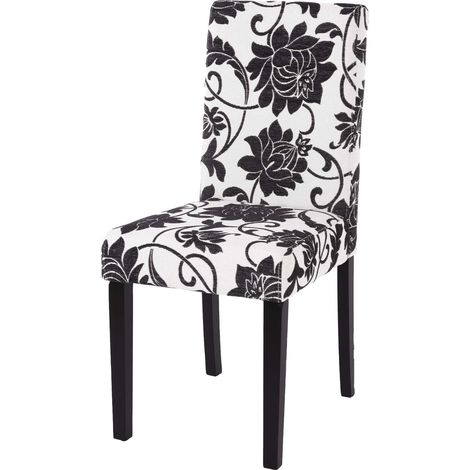 Silla comedor cocina en tejido jacquard negro patas oscuras diseño moderno 040002323