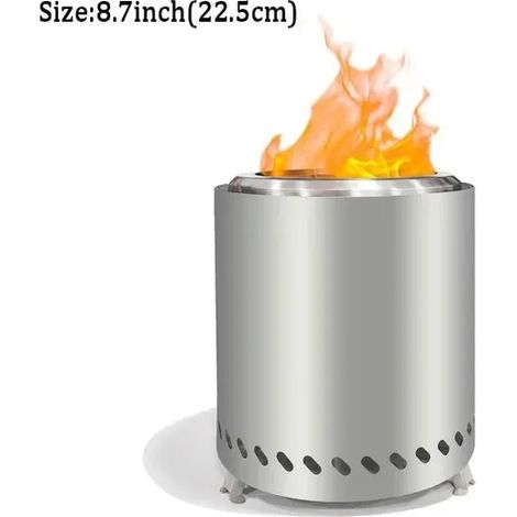 Brûleur portable en acier inoxydable, mini poêle à bois, foyer pour feu de camp, brasero sans fumée pour camping en extérieur, réchaud de cuisson portable (1/5)