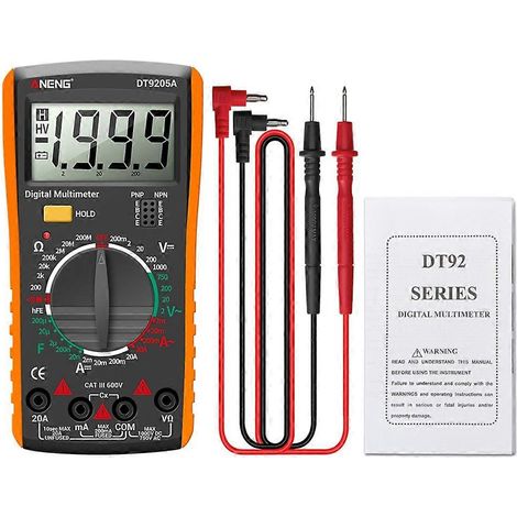 Multimètre numérique DT9205A, testeur de transistors AC/DC, testeur électrique NCV, gamme analogique professionnelle (1/5)