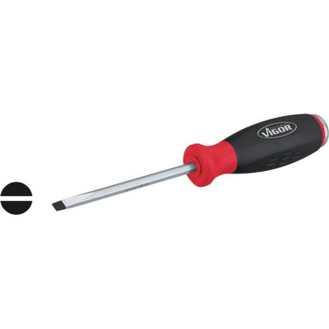 Vigor Tournevis plat avec capuchon de frappe pour profil, 1 pièce, V3598