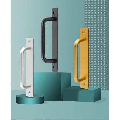 Poignée Porte Coulissante Aluminium,Poignee Tiroirs,Argenté,180 vis, Armoire, Tiroir, Garage, Armoires, Balcon, Jardin , meuble,Portails,Placard (1/4)