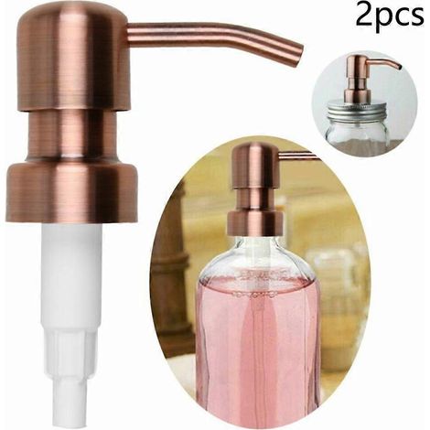 Lot de 2 pompes de rechange rétro en métal, en acier, pour distributeur de savon et gel douche, motif tête d'oiseau, compatibles avec les pompes à filetage standard 28/400.