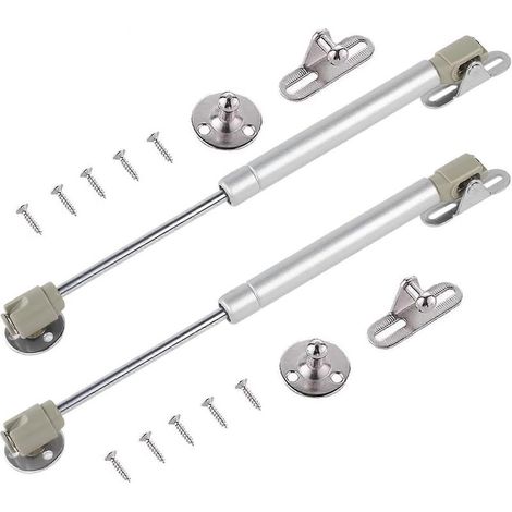 Lot de 2 vérins à gaz, charnières à fermeture douce, support de couvercle, charnières pour armoires de cuisine (150 N) (1/5)