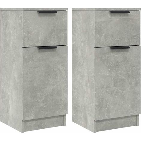 2 Stk. Sideboard/Anrichte/Buffet Betongrau 30x30x70 cm Holzwerkstoff LXWW865555 (1/5)