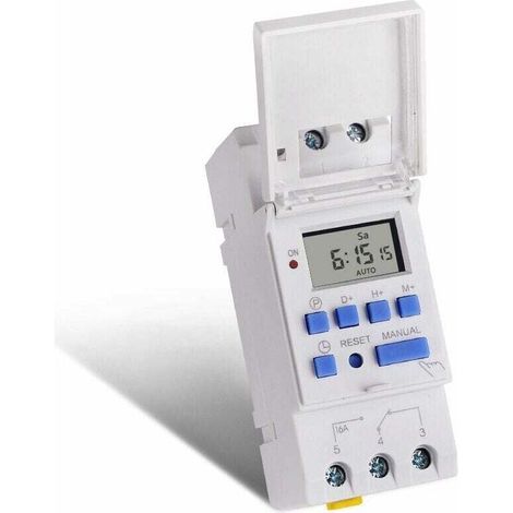 Minuterie programmable TM615-2, interrupteur horaire, économie d'énergie, durée de vie illimitée, montage sur rail DIN, 220 V CA (1/4)