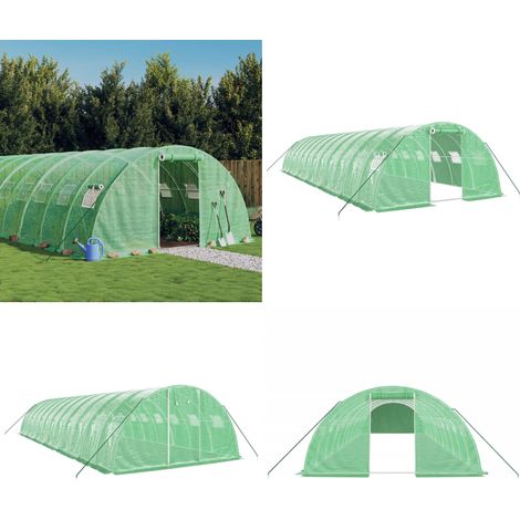 Gewächshaus mit Stahlrahmen Grün 48 m² 12x4x2 m - Gewächshaus - Gartengewächshaus - Tomatenhaus - Pflanzenhaus - Greenhouse - Home & Living (1/5)