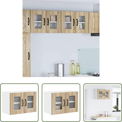 vidaXL Küchenwandschrank - Küchenschrank Kalmar Sonoma-Eiche 60 x 31 x 40 cm Holzwerkstoff (1/5)