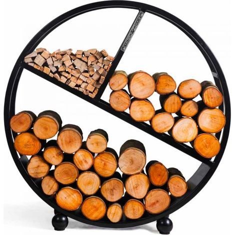 Support à bûches DIEGO 100cm – Acier revêtu de poudre – Pour bois dur – Résistant aux intempéries – 333249