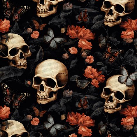 Tela Oxford decorativa para exteriores - Motivo de calavera I DX4685 (1/5)
