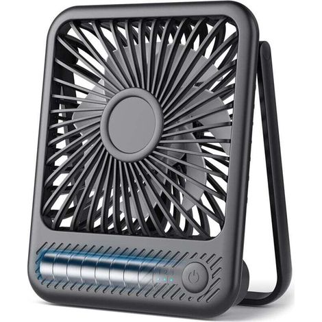 Ventilatore oscillante automatico Crezuo da 6,5 pollici, batteria da 4000 mAh, tecnologia silenziosa a 4 velocità, ventilatore da scrivania USB per casa, ufficio, viaggi e campeggio.