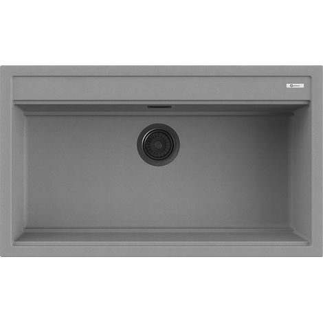 Lavello Quareco incasso 1 vasca 86×51 Prime 90 Granito Grigio QLP090GR (1/4)