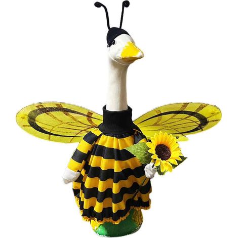 Costume Oie - Chapeau Oreilles De Lapin Cravate Papillon Queue Pour Oie En Céramique 23 Pouces - Décor De Jardin Printemps Pâques - 1 Pièce (1/5)