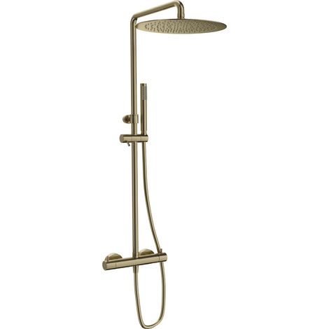 SANYCCES LOOP Rain Duschsystem mit Thermostat 30 cm, gold gebürstet (1/2)
