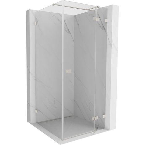 Mexen Lunar T cabina doccia con porta a battente destra 120 x 120 cm, trasparente, nichel spazzolato - 834T-120-120-97-00-P (1/5)