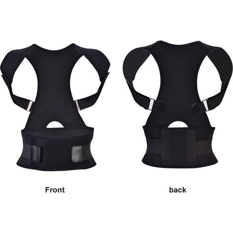 Ceinture lombaire ajustable pour hommes et femmes - Correcteur de posture et soutien dorsal (Noir Taille XL)