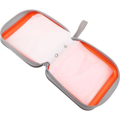 Étui CD Portable Orange Capacité de 48 Disques en Plastique, Poignée Intégrée et Fenêtres Transparentes, pour Bureau et Étagères (1/5)