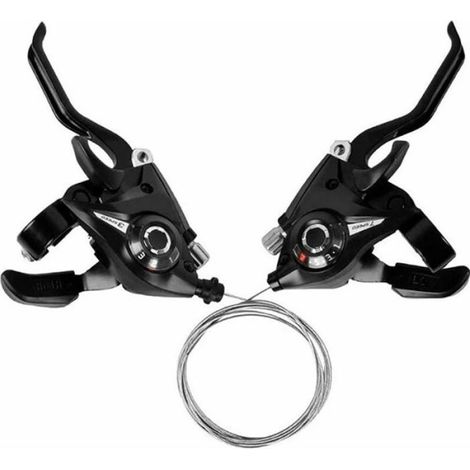 Levier De Vitesse - Dérailleur Arrière 3x7 Vitesses - Pour VTT Vélo Urbain - Compatible EF51 - Alu Noir - 22 2 Mm - 360 G (1/4)