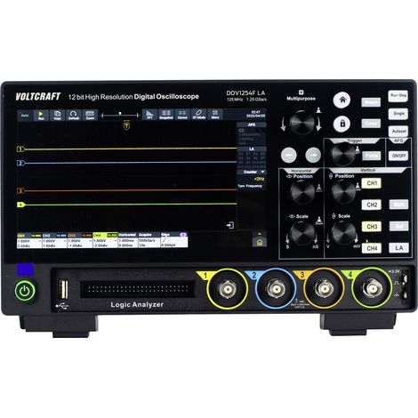 VOLTCRAFT DOV1254F LA Digital-Oszilloskop 125 MHz 4-Kanal 1.25 GSa/s 100 Mpts 12 Bit Digital-Speich (1/5)
