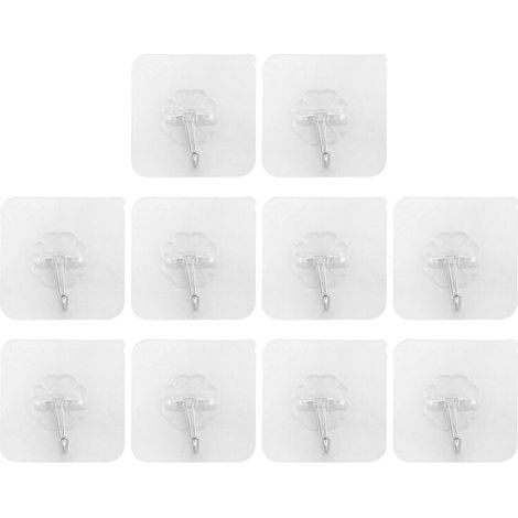 Adatto per 10 ganci adesivi riutilizzabili, antigraffio, impermeabili e resistenti all'olio, ideali per bagni, camere da letto, cucine, porte e altri ambienti.