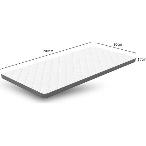 Matelas confortable H3, dureté moyenne, certifié Oeko-TEX, épaisseur 7 cm, 90×200 cm, mousse gaufrée 7 zones, soutien efficace de la taille (1/5)